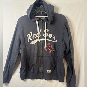 Majestic Boston Red Sox Zip Hoodie Gray Vintage Style MLB